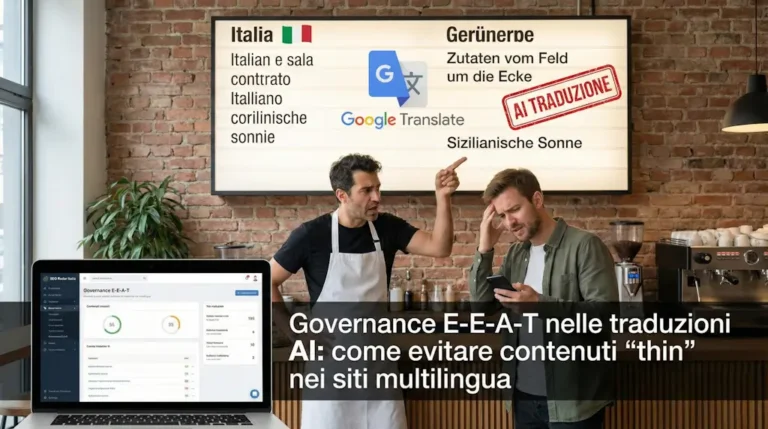 Governance E-E-A-T nelle traduzioni AI e come evitare contenuti thin nei siti multilingua