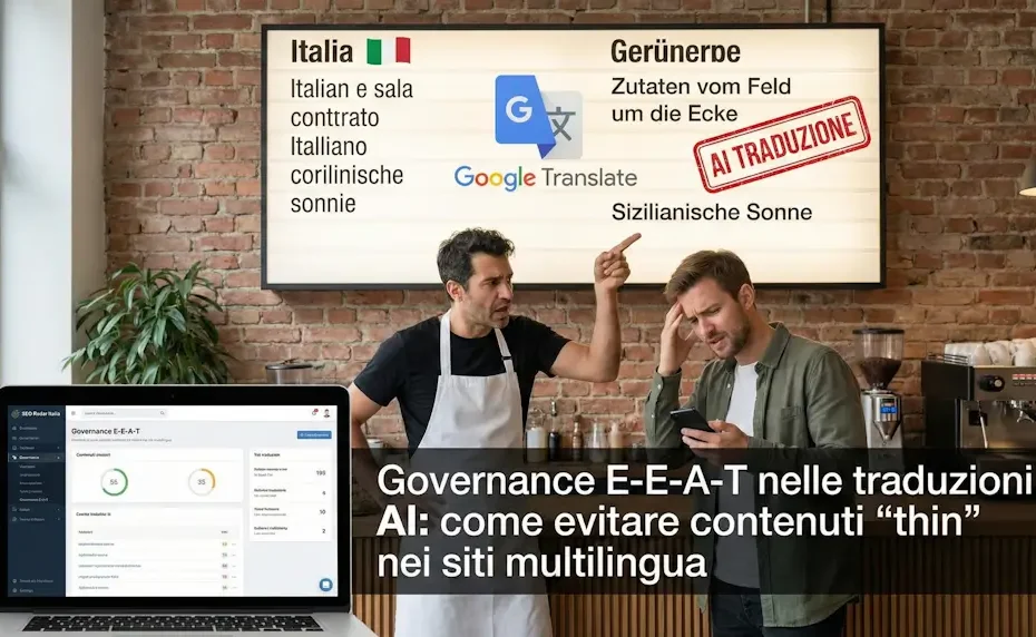 Governance E-E-A-T nelle traduzioni AI e come evitare contenuti thin nei siti multilingua
