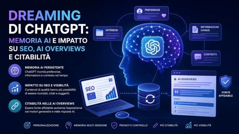 Dreaming di ChatGPT memoria AI e impatto su SEO