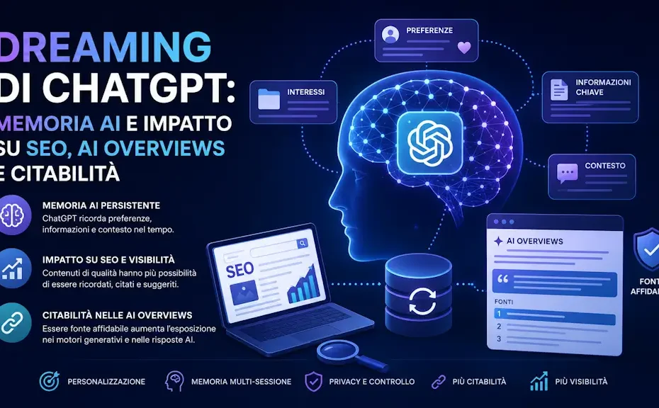 Dreaming di ChatGPT memoria AI e impatto su SEO