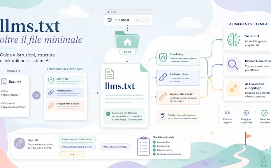 llms.txt oltre il file minimale guida a istruzioni, struttura e link utili per i sistemi AI